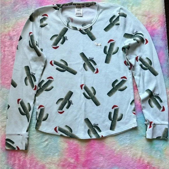 Minor Flawed PINK Victoria Secret Cactus Print Pjs - Picture 2 of 6